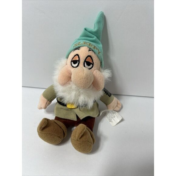 Vintage Disney Store Sleepy‎ Bean Bag Plush Snow White And The Seven Dwarfs - Picture 1 of 13